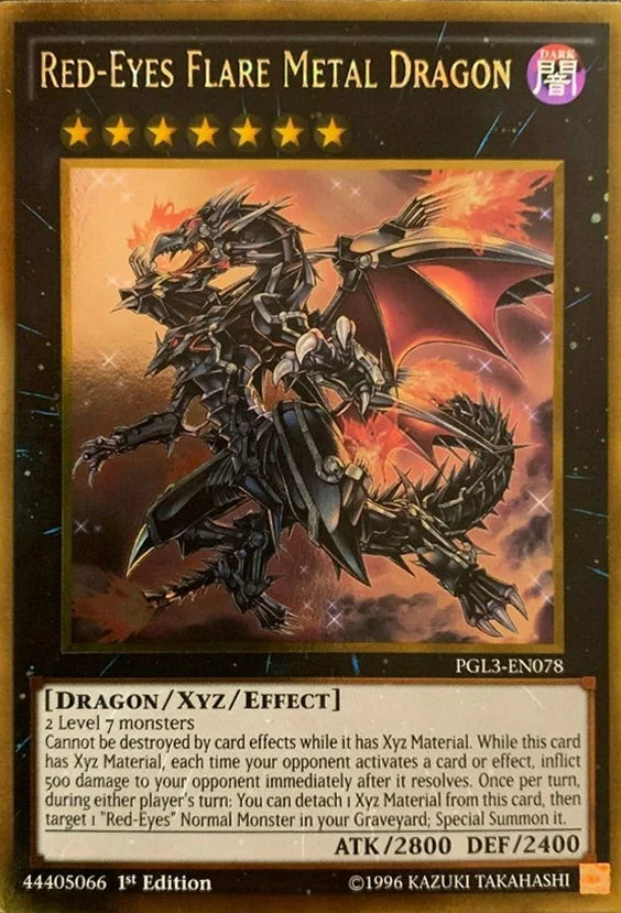 Red-Eyes Flare Metal Dragon PGL3-EN078 Gold Rare 1st Edition NM