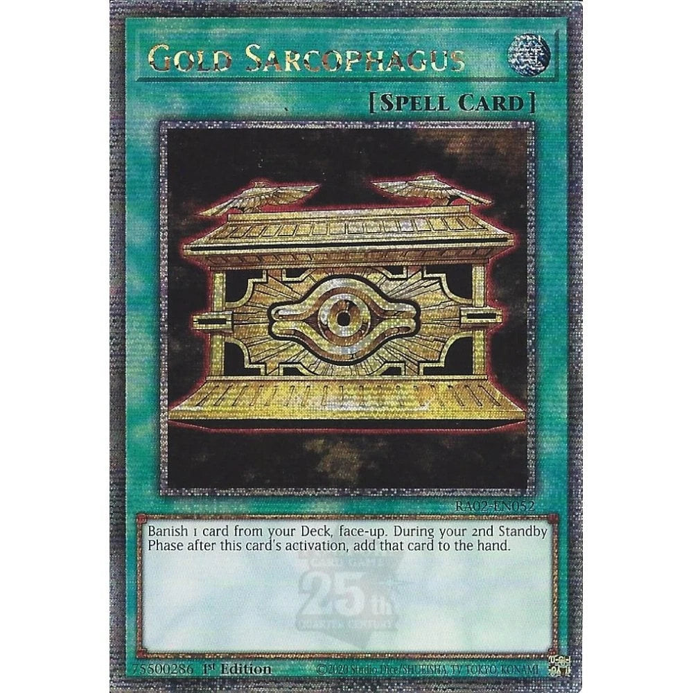 RA02-EN052 Gold Sarcophagus : Quarter Century Secret Rare : 1st Edition : YuGiOh