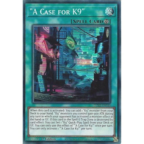 JUSH-EN040 "A Case for K9" Starlight Rare Yu-Gi-Oh Card 1st Edition New
