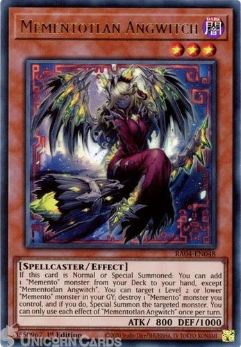 Mementotlan Angwitch RA04-EN048 Quarter Century Secret Rare NM 1st Yugioh