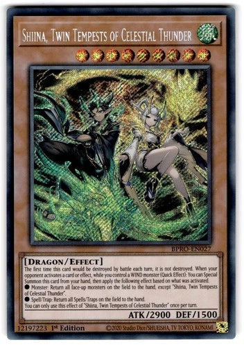 Shina, Twin Tempests Of Celestial Thunder BPRO-EN027 Secret Rare NM
